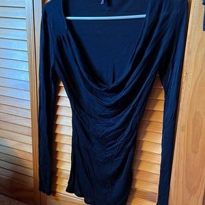 Women’s black fitted scoop neck